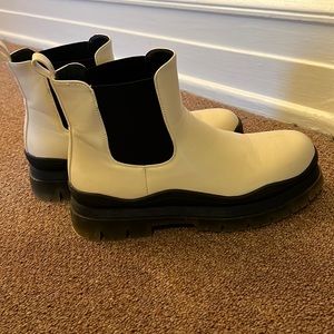 ASOS white platform boots
